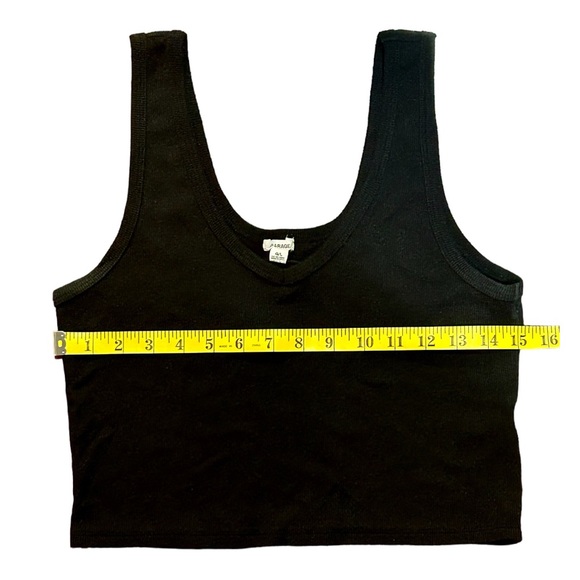 BLACK SLEEVELESS MIDI-TOP, SIZE -LG, FROM GARAGE, Worn 1x! - Picture 2 of 7